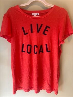 Sundry Coral Graphic 'Live Local' Tee